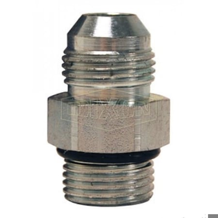 Dixon Hydraulic Tube To Pipe Adapter, 1-5/8-12 Nominal, 37Deg Male SAE JIC x Male SAE O-Ring Boss, Steel, D 1231-20-20